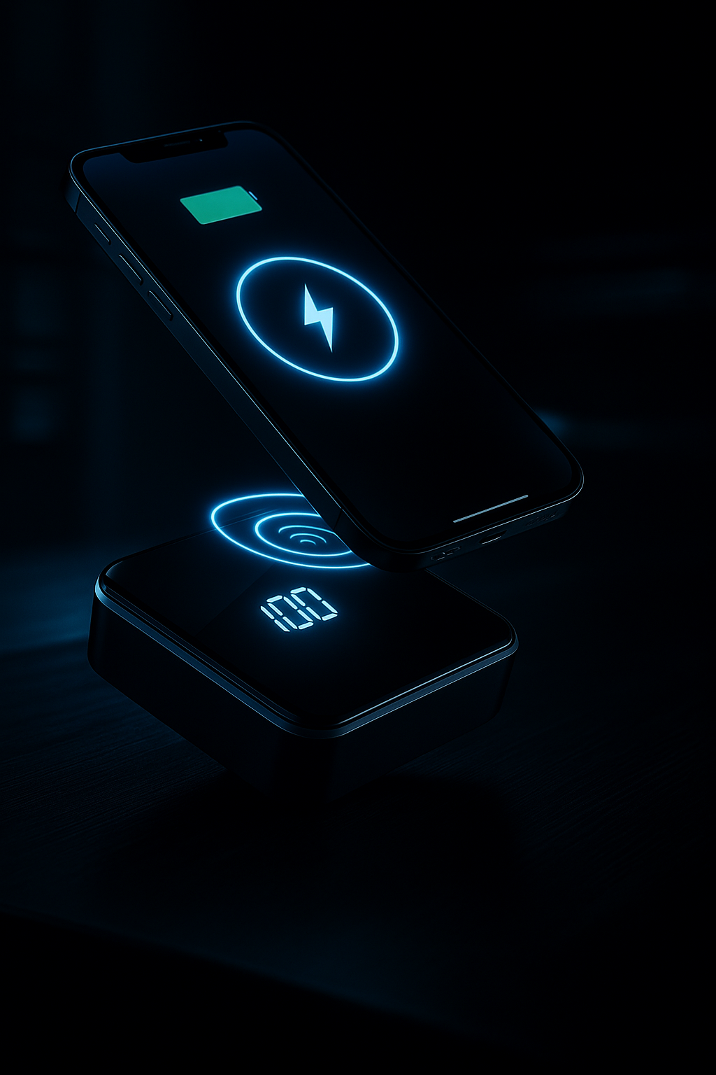 Wireless Charging Power Bank with Mirror Display (10000mAh)