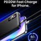 10000Mah Power Bank, 20W Fast Portable Charger for Iphone, Black